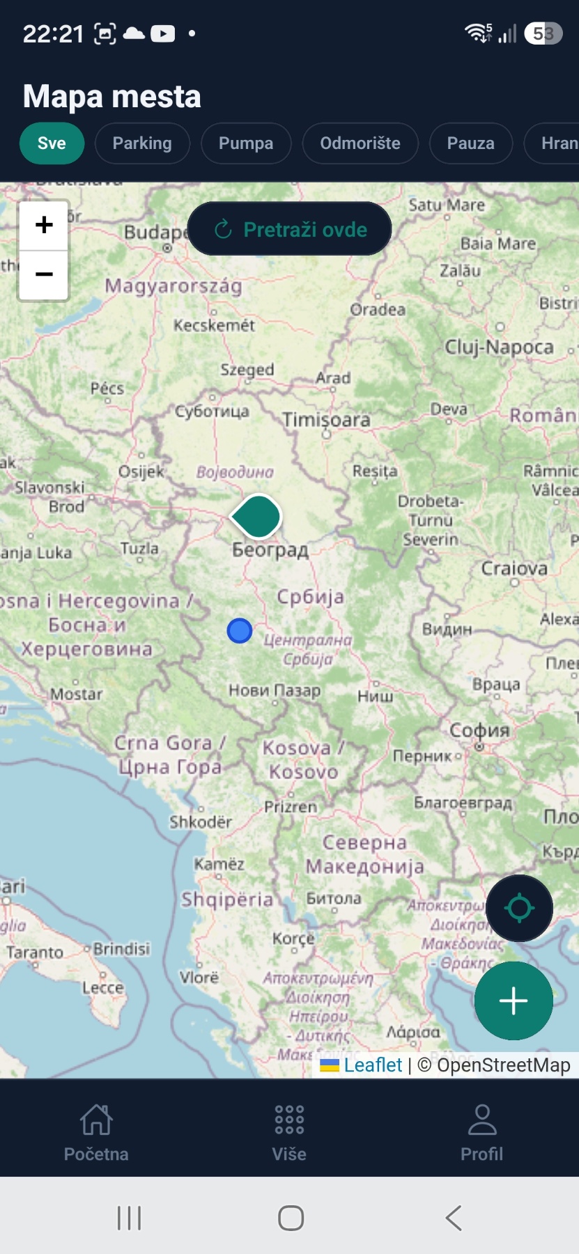 Mapa mesta za vozače